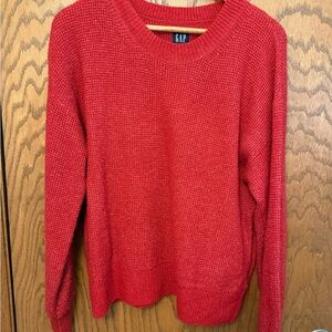 GAP Women's Vibrant Red Crew Neck Sweater